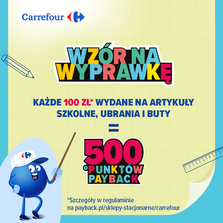 WZÓR NA WYPRAWKĘ z Carrefour i PAYBACK